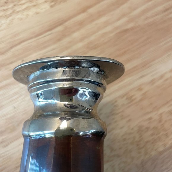 Traditional Elegant Silver Painted Candle Holders Heavy Made in India Set of 2 - Picture 10 of 10